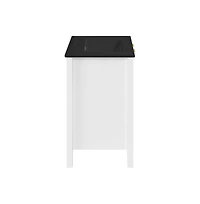 Swiss Madison Bastille 24 in. White Bathroom Vanity With Black Ceramic Sink Top