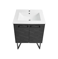 Swiss Madison Annecy 24" Freestanding Bathroom Vanity in Phantom Black with Sink Top