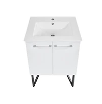 Swiss Madison Annecy 24"; Freestanding Bathroom Vanity in White with Sink Top