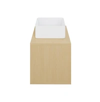 Swiss Madison Concorde 24" Wall-Mounted Bathroom Vanity in Natural Oak with Sink Top