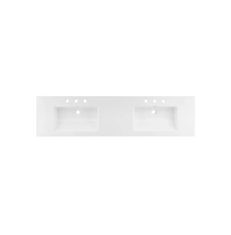 Swiss Madison 72 Double, Freestanding, Open Shelf, Matte Black Metal Frame Bathroom Vanity