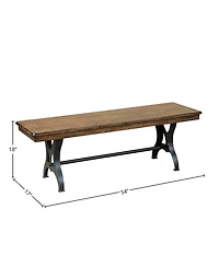 Intercon District Backless Dining Bench with Cast Iron Base