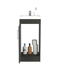 Tuhome Madrid 16"" Bathroom Vanity Black Mdf