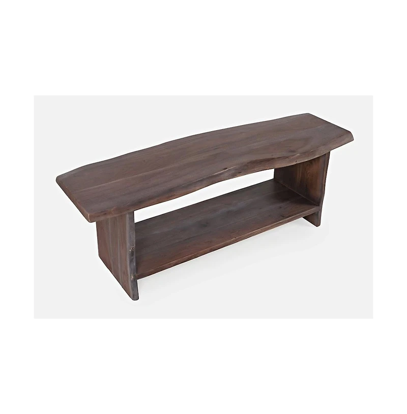 Jofran Cooper Modern Live Edge 52" Solid Wood Storage Bench