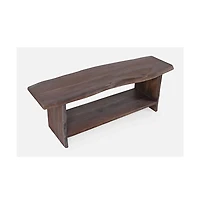 Jofran Cooper Modern Live Edge 52" Solid Wood Storage Bench