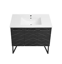 Swiss Madison Annecy 36" Freestanding Bathroom Vanity in Phantom Black with Sink Top