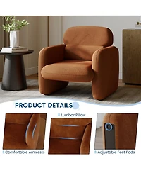 gaomon Modern Accent Chair Set of 2, Chenille Reading | Pet-Friendly Armchairs with Ergonomic Lumbar Support and Solid Wood Frame