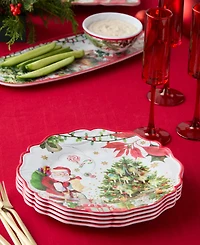 Certified International Santa's Delivery Melamine Dinner Plates, Set of 4
