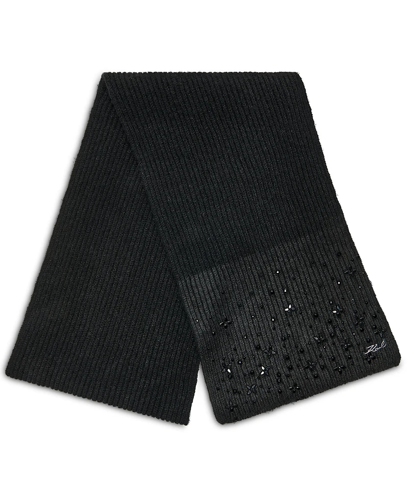 Karl Lagerfeld Paris Studded Shaker Stitch Scarf