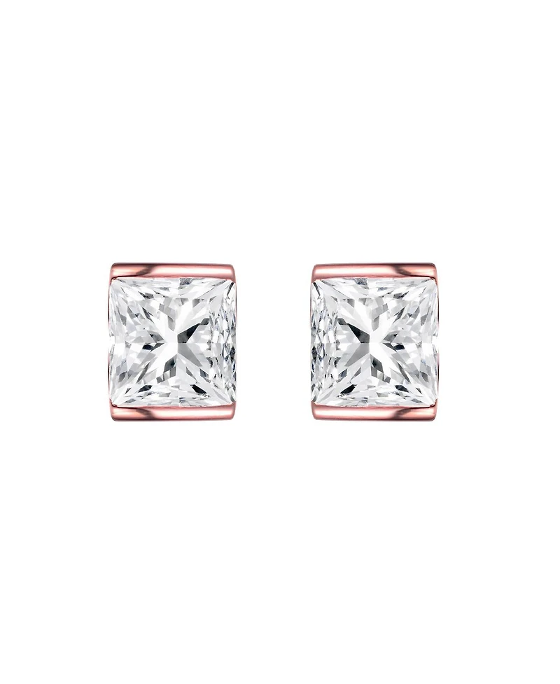 Sterling Silver Clear Cubic Zirconia Stud Earrings