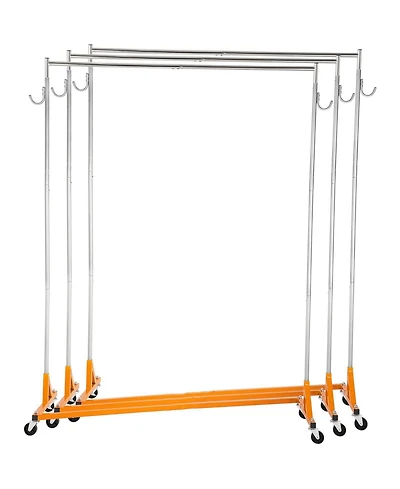 Slickblue Heavy Duty Z Base Clothing Rack with Wheels, Adjustable Garment Rack