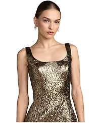 Mac Duggal Women's Metallic Jacquard Sheath Midi Dress