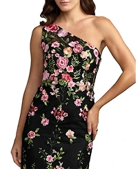 Mac Duggal Petite One Shlouder Lace Embroidered Gown Dresse