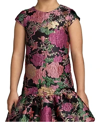 Mac Duggal Big Girls Floral Brocade Fit and Flare Dress