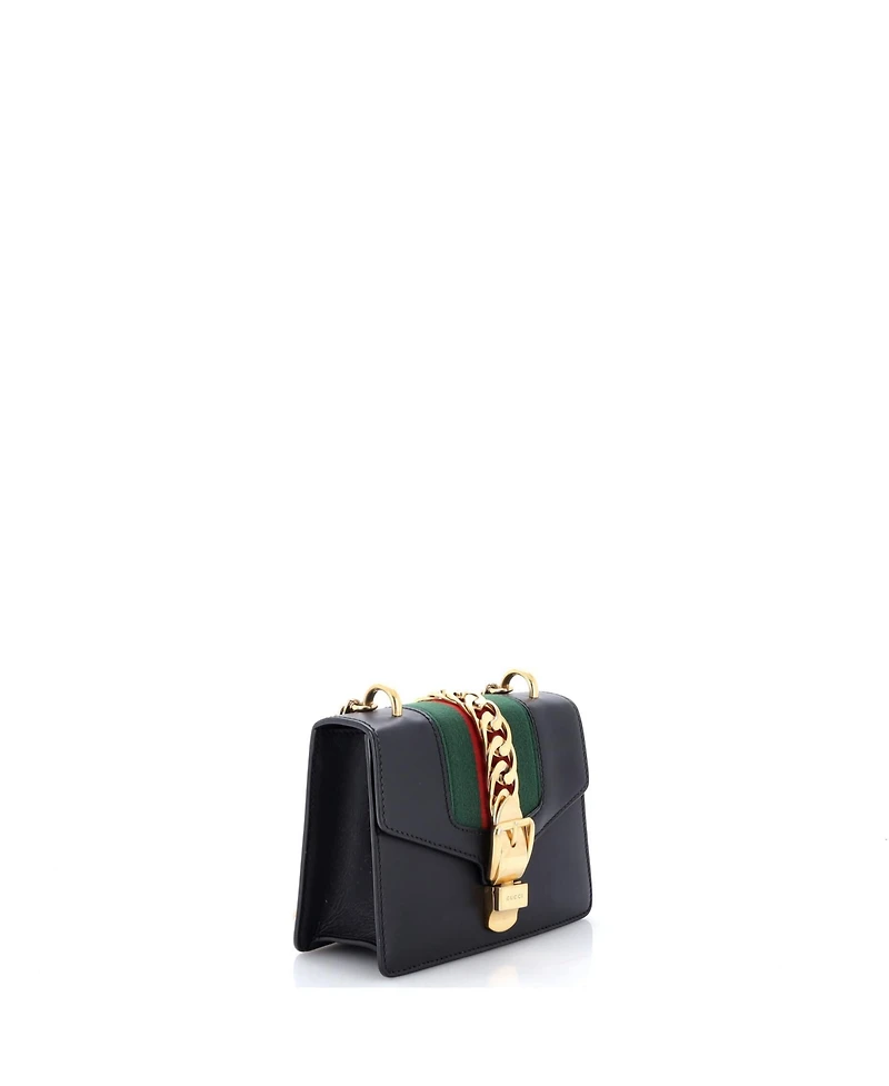 Pre-Owned Gucci Mini Sylvie Chain Shoulder Bag Leather