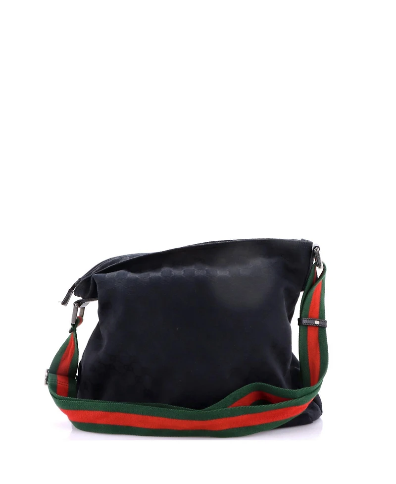 Pre-Owned Gucci Front Pocket Web Messenger Gg Canvas