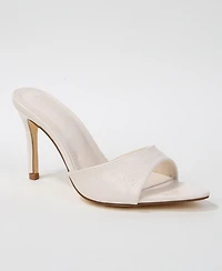 Berness Jessa Croc Embossed Stiletto Slide Sandals
