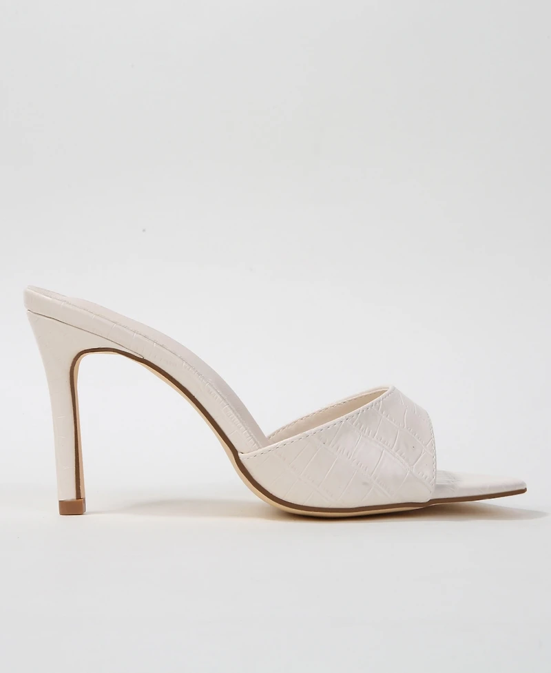 Berness Jessa Croc Embossed Stiletto Slide Sandals