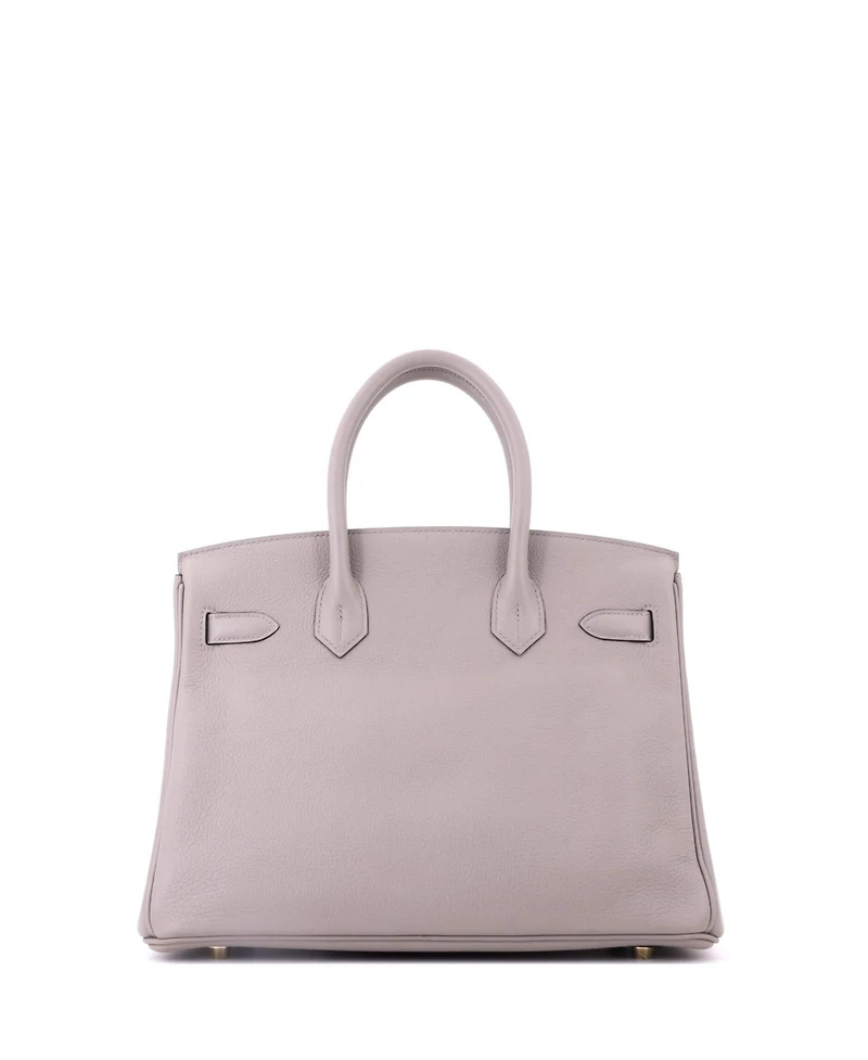 Pre-Owned Hermes Birkin 30 Handbag Grey Novillo with Gold Hardware
