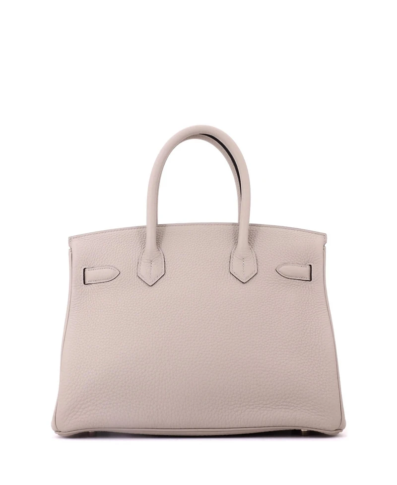 Pre-Owned Hermes Birkin 30 Handbag Grey Togo with Rose Gold Hardware