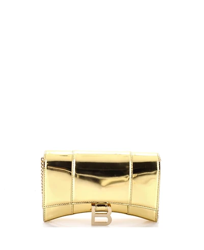 Pre-Owned Balenciaga Hourglass Chain Wallet Leather
