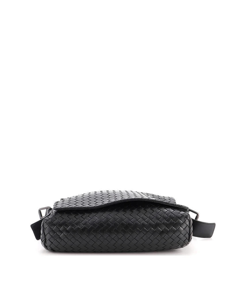 Pre-Owned Bottega Veneta Medium Square Flap Messenger Bag Intrecciato Nappa
