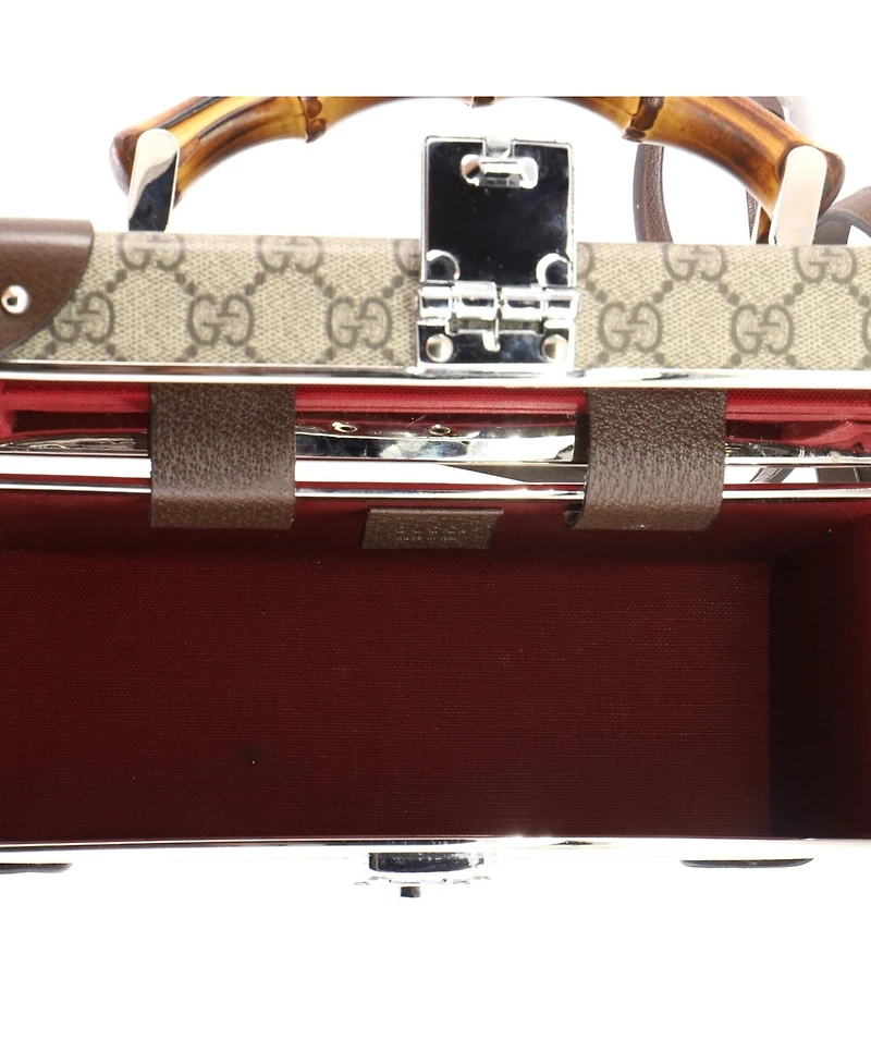 Pre-Owned Gucci Bamboo Globe-Trotter Vanity Case Gg Coated Canvas