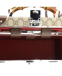 Pre-Owned Gucci Bamboo Globe-Trotter Vanity Case Gg Coated Canvas