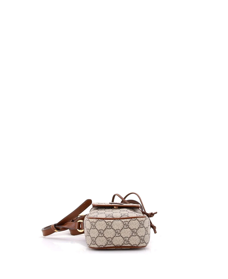 Pre-Owned Gucci Mini Interlocking G Patch Bucket Bag Gg Coated Canvas