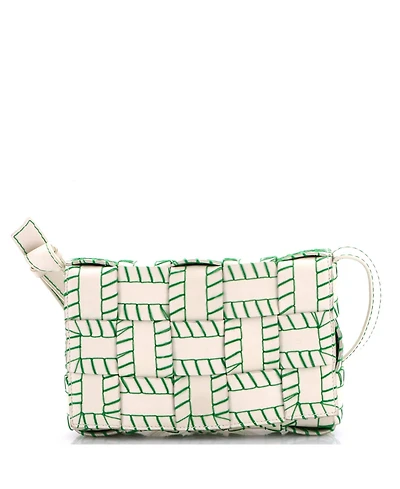 Pre-Owned Bottega Veneta Medium Cassette Crossbody Bag Baseball Stitch Maxi Intrecciato Leather