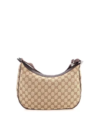 Pre-Owned Gucci Medium Saddle Zip Messenger Bag Gg Canvas with Leather