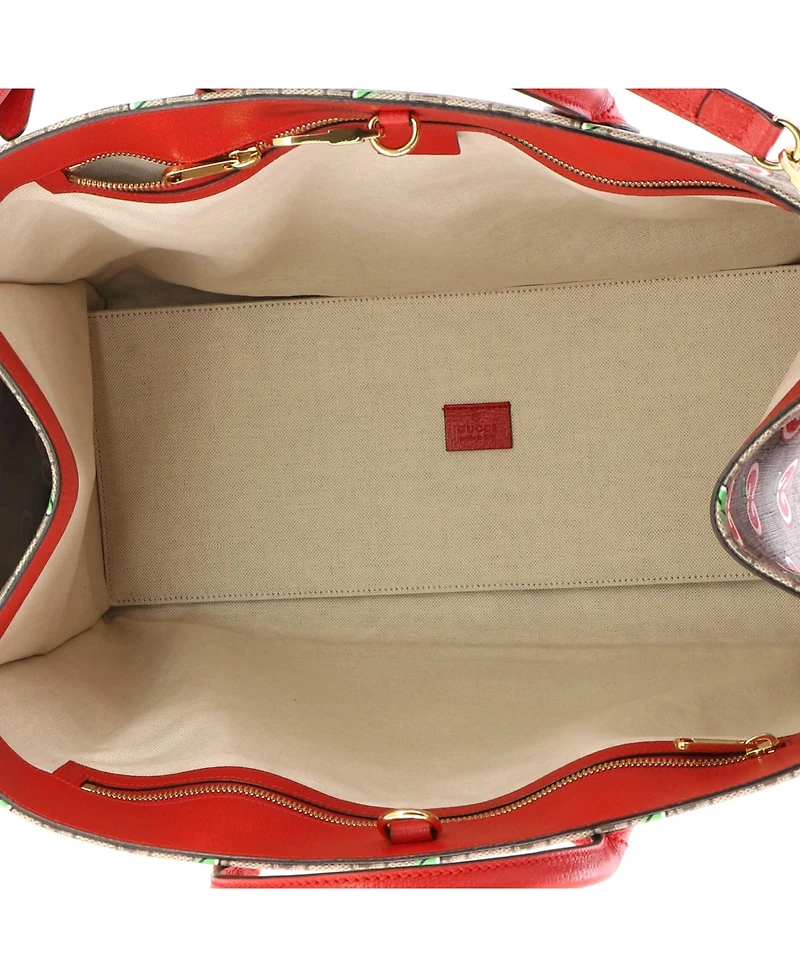 Pre-Owned Gucci Large Convertible Open Tote Apple Gg Coated Canvas