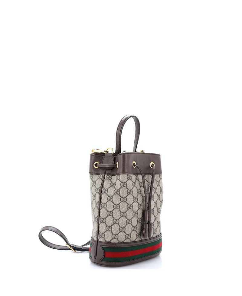 Pre-Owned Gucci Small Ophidia Bucket Bag Gg Coated Canvas