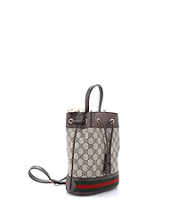 Pre-Owned Gucci Small Ophidia Bucket Bag Gg Coated Canvas