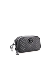 Pre-Owned Gucci Small Gg Marmont Monochrome Shoulder Bag Matelasse Leather