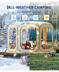 Maxsa 12 x 12 Ft Clear Bubble Tent for 8-10 People, All-Weather Pop-Up Shelter with Transparent Tpu Panels for Camping, Patio & Events