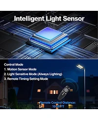 Maxsa 4000W Solar Street Light Outdoor, 6500K Led Security Light with Motion Sensor, Remote Control, Dusk-to-Dawn, IP67 Waterproof