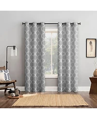 Sun Zero Tikal Woven Ogee Blackout Grommet Curtain Panel Pair