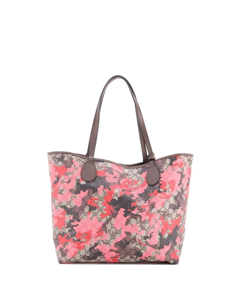 Pre-Owned Gucci Large Gg Open Tote Gg Camouflage Coated Canvas