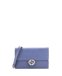 Pre-Owned Gucci Interlocking Wallet on Chain Leather