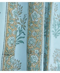 Fabdivine Handmade Noor Floral Block Print Linen Curtain