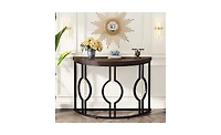 Slickblue 43" Industrial Half Moon Console Table for Entryway