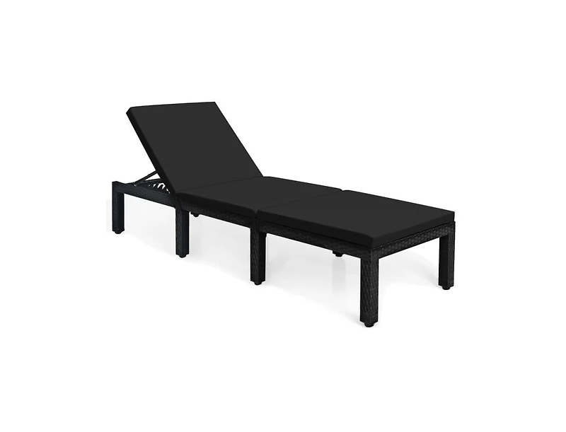 Boyel Living Patio Rattan Height Adjustable Lounge Chair with 2 Set of Cushion Cover