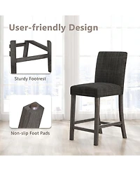 Sugift Counter Height Bar Stools Set of 2 with Backrest and Footrest