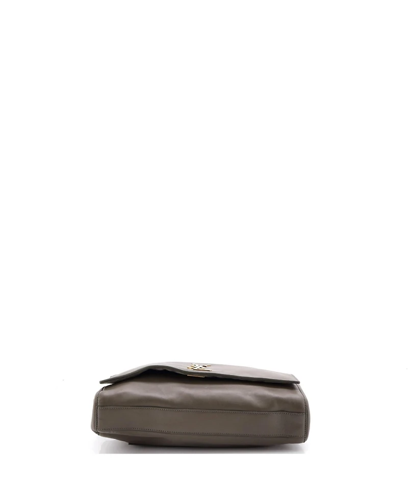 Pre-Owned Saint Laurent Medium Classic Monogram Reversible Shoulder Bag Suede and Leather