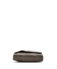 Pre-Owned Saint Laurent Medium Classic Monogram Reversible Shoulder Bag Suede and Leather