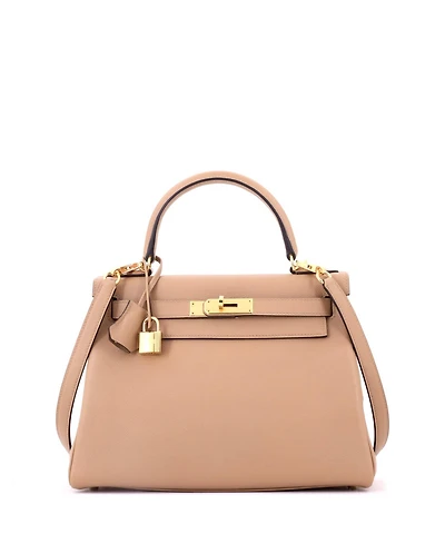 Pre-Owned Hermes Kelly 28 Handbag Brown Evercolor with Gold Hardware