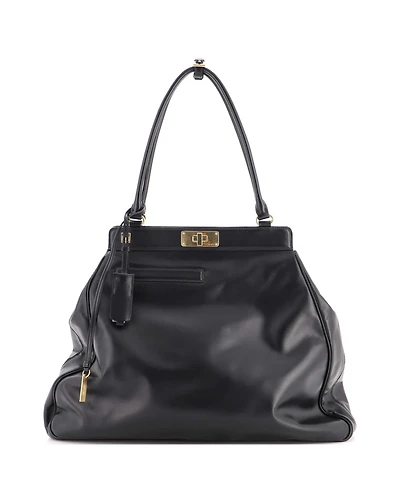 Pre-Owned Prada Large Frame Lock Tote Leather