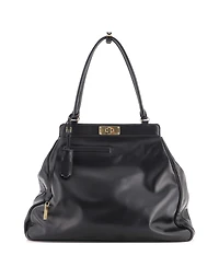 Pre-Owned Prada Large Frame Lock Tote Leather