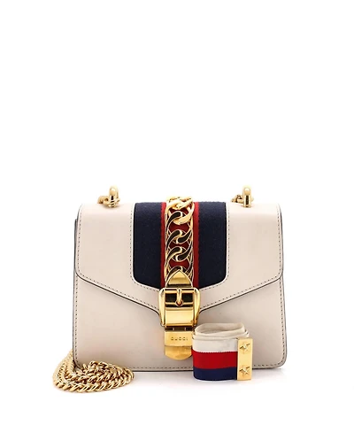 Pre-Owned Gucci Mini Sylvie Chain Shoulder Bag Leather